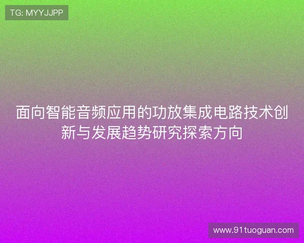 面向智能音频应用的功放集成电路技术创新与发展趋势研究探索方向